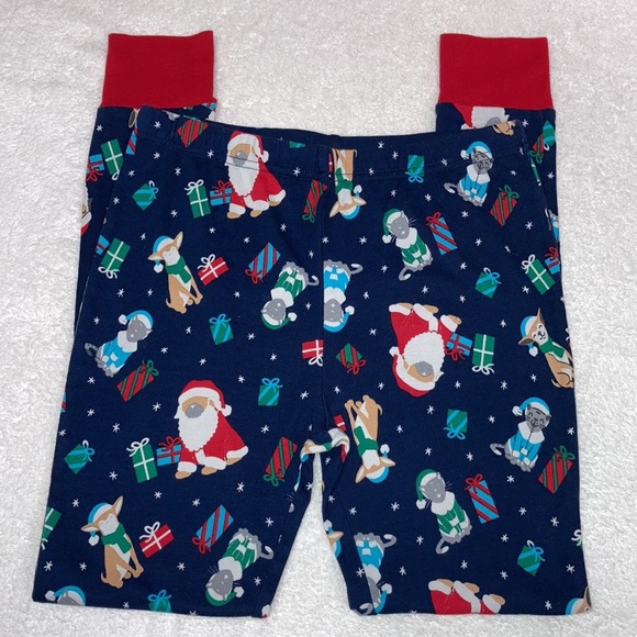 Lands end snug fit cotton long sleeve deep sea navy holiday dog cat Christmas 14 - Picture 8 of 11